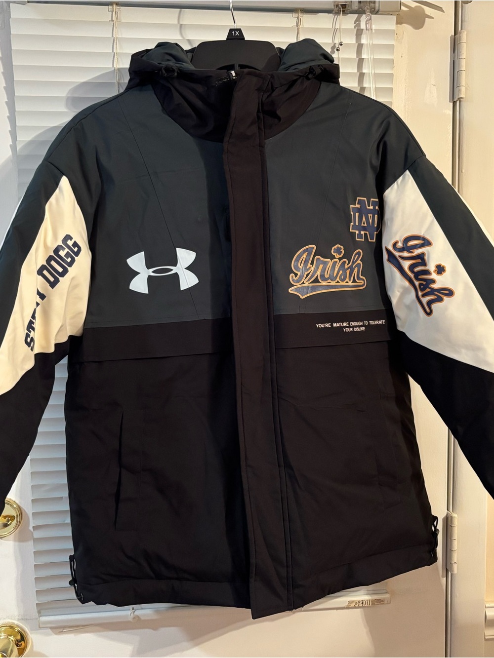 Under Armour Notre Dame Hooded Water Proof Winter Parka Jacket Men's XXL
